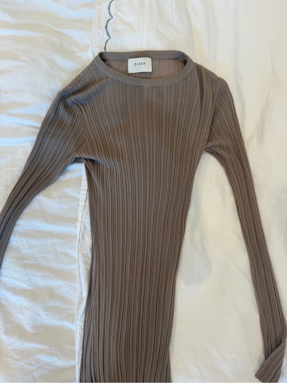DISSH Long Sleeve Midi Dress in Taupe size S - Picture 6 of 7